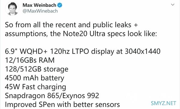 业界首款！三星Galaxy Note 20 Ultra用上LTPO屏：120Hz+2K