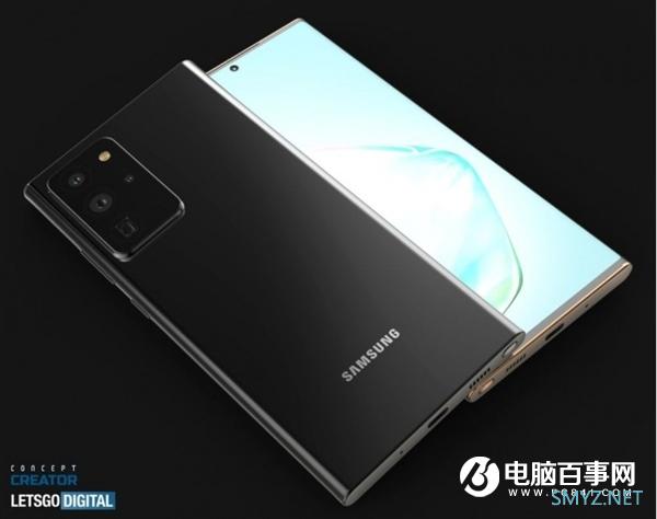 三星Note 20 Ultra高清渲染图：挖孔屏设计、后置镜头超大
