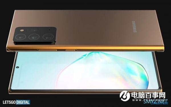 三星Note 20 Ultra高清渲染图：挖孔屏设计、后置镜头超大