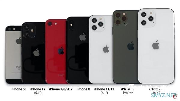 提前看：三款iPhone 12机身与苹果SE、7、8、X、11大对比