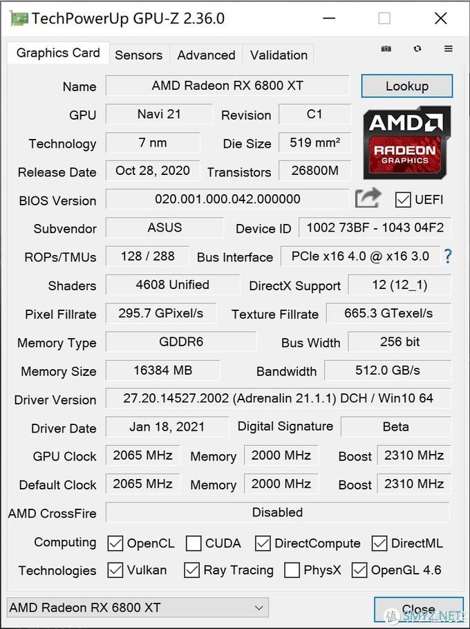 首发评测 篇十七：这个非公版超标啦！华硕TUF GAMING RX6800XT显卡评测+独家拆解