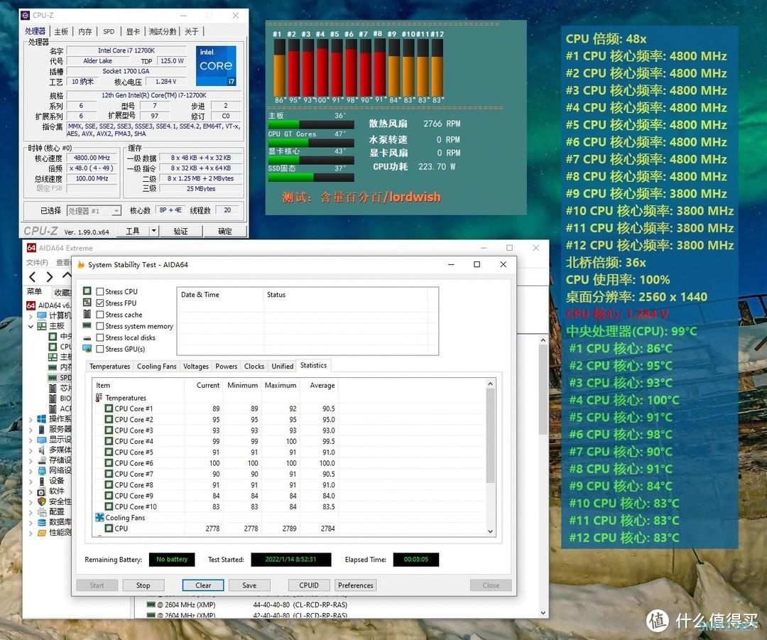 PC硬件与外设 篇一百五十四：240水冷压制intel i7-12700K？ 利民冰封幻境240 ARGB 装机点评