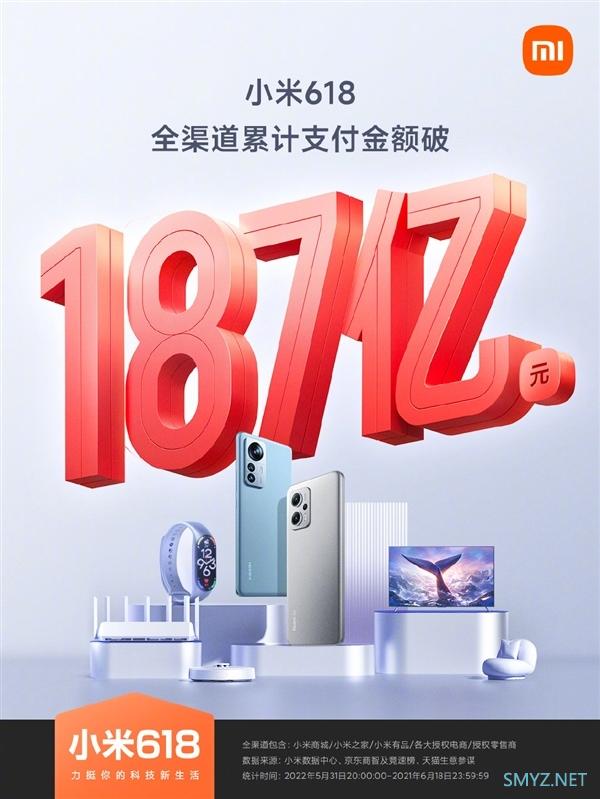 小米 618 战绩公布：全渠道支付金额突破 187亿