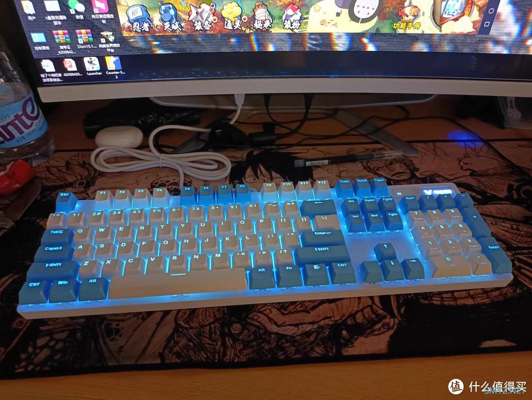 雷柏V500PRO机械键盘双拼色青茶红黑轴机械键盘电竞首先