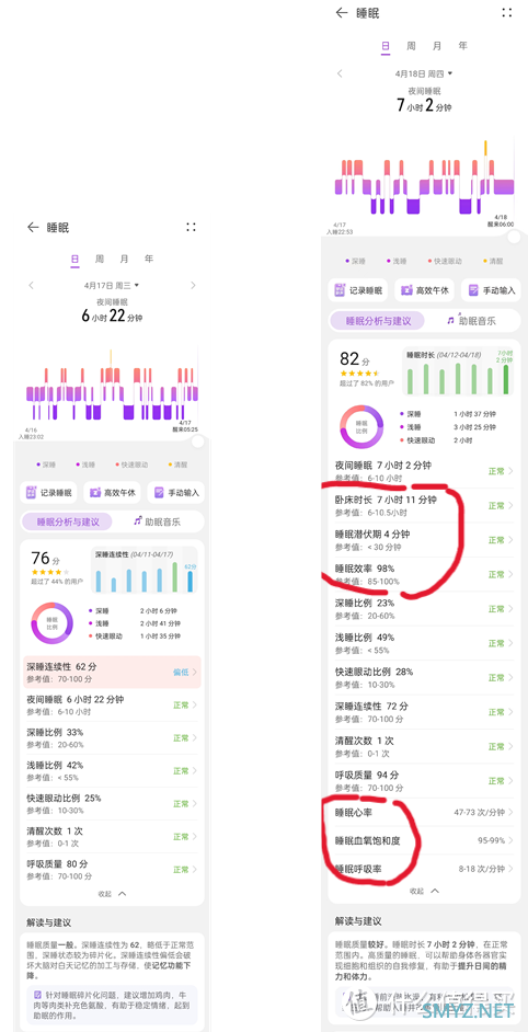华为手环9与华为手环7睡眠监测对比